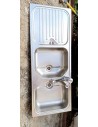 Évier double bac avec robinet extensible