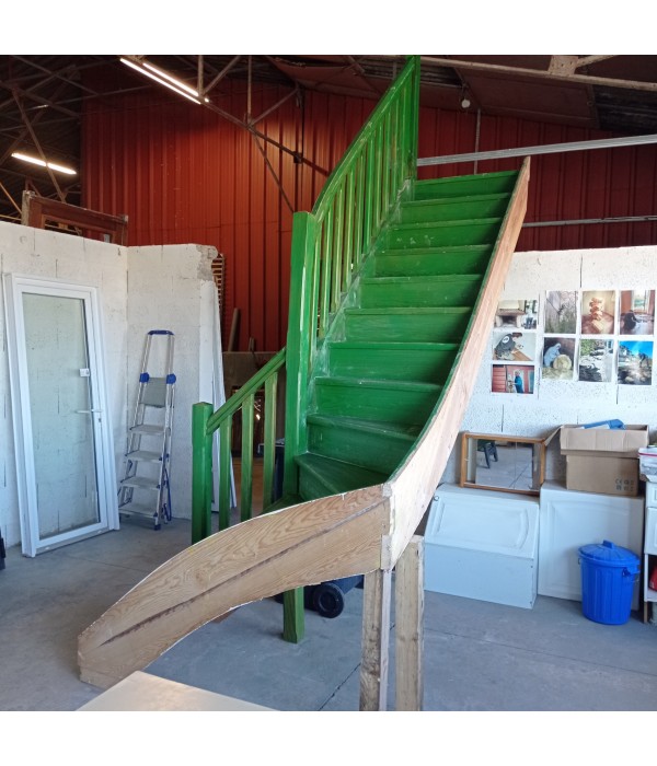 Escalier bois quart tournant 