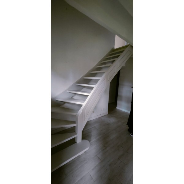 Escalier bois quart-tournant