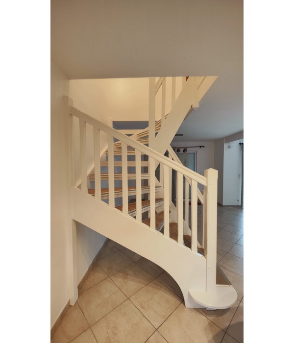 Escalier demi tournant BLANC