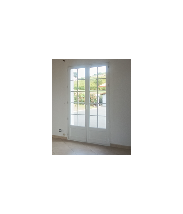 125x217 Porte vitrée 2 vantaux PVC
