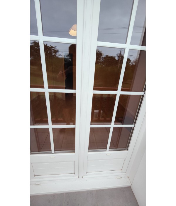 125x217 Porte vitrée 2 vantaux PVC