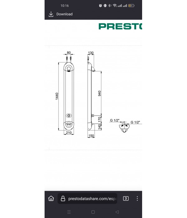 Panneau de douche PRESTO SERIE 2