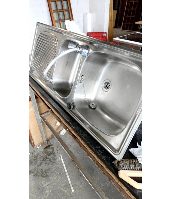 Évier inox double bac