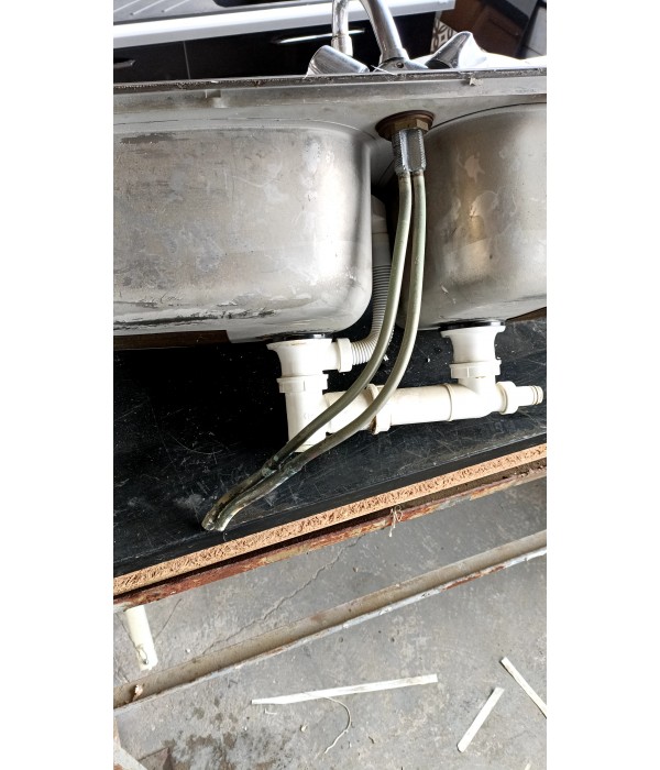 Évier inox double bac