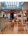 Mezzanine inox et verre 2.97 x 2.88 m