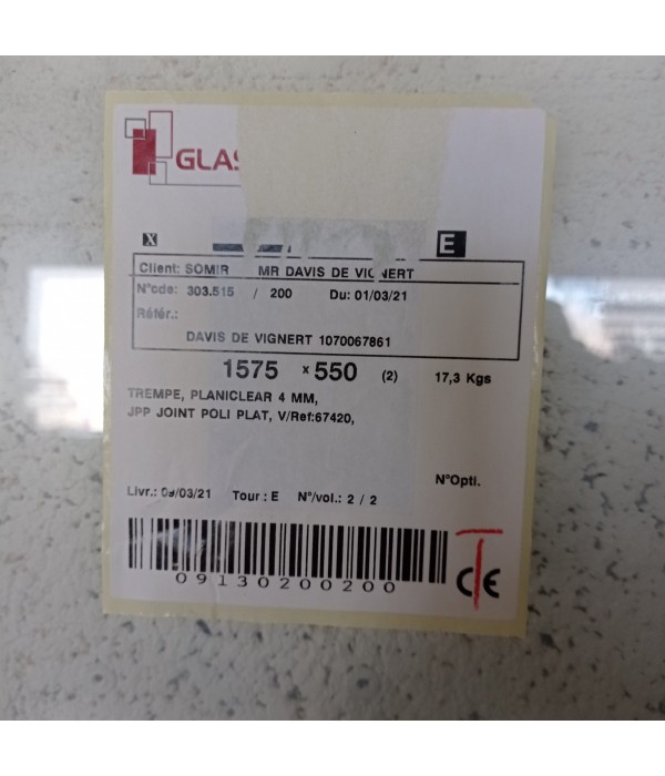 157 x 55 kit survitrage PVC neuf