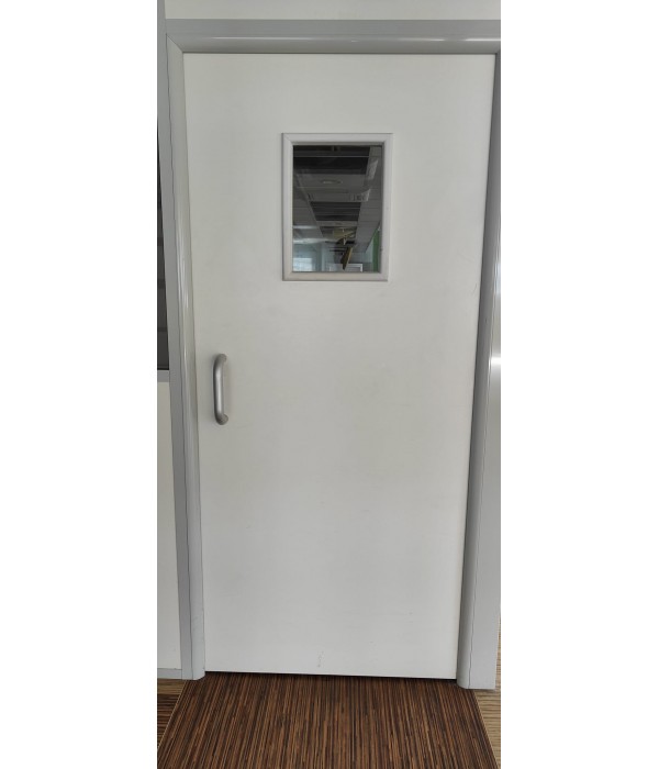 90x203 Porte bois pleine hublot +...