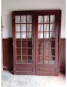 141 X 204 Porte double vitrée bois