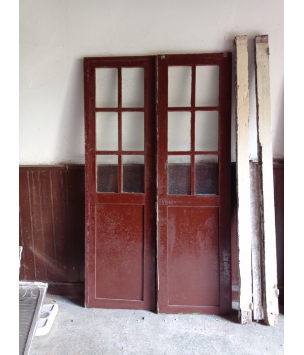 120 x 209 porte double semi vitrée
