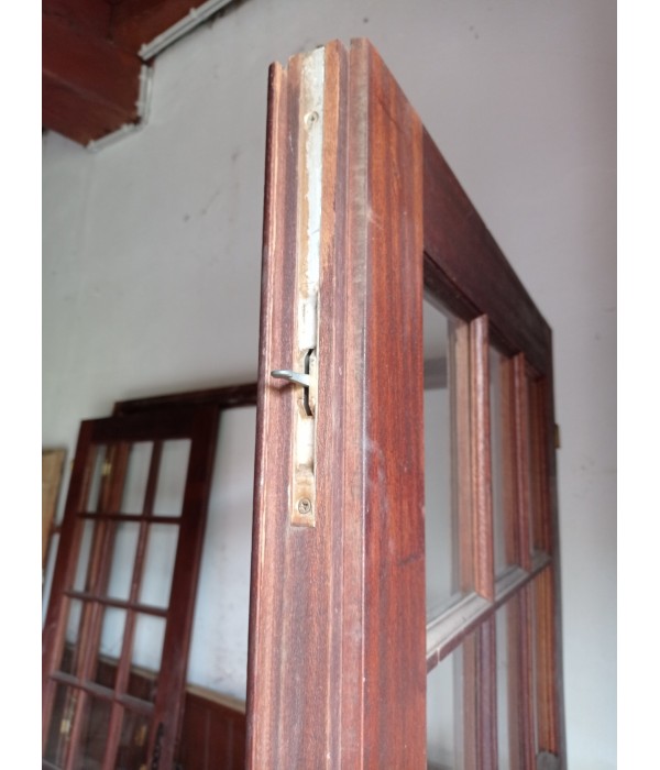 141 X 204 Porte double vitrée bois