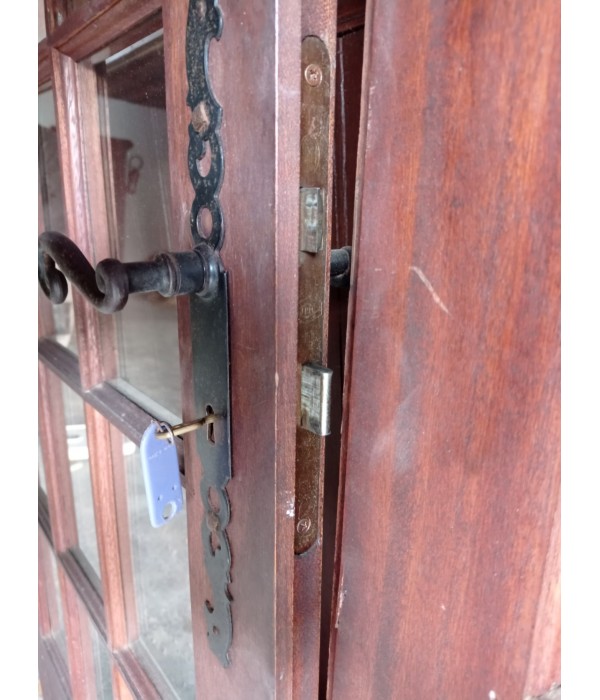 141 X 204 Porte double vitrée bois