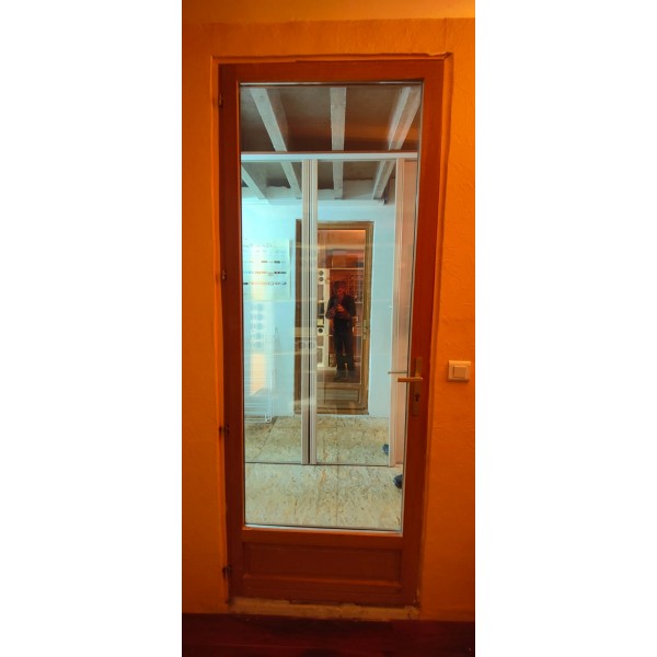 86x217 Porte bois ext vitrée