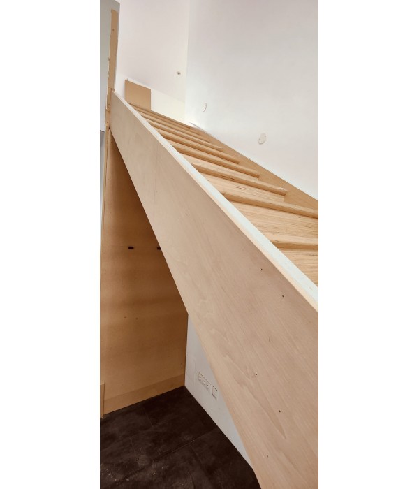 Escalier droit Hêtre lamellé-collé +...