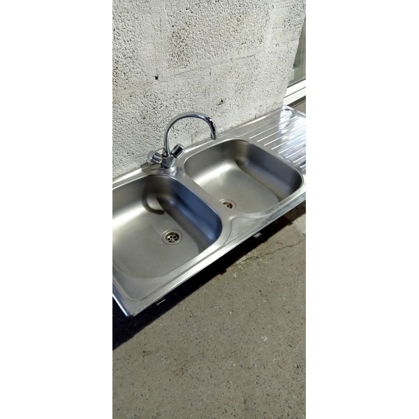 Évier inox double bac