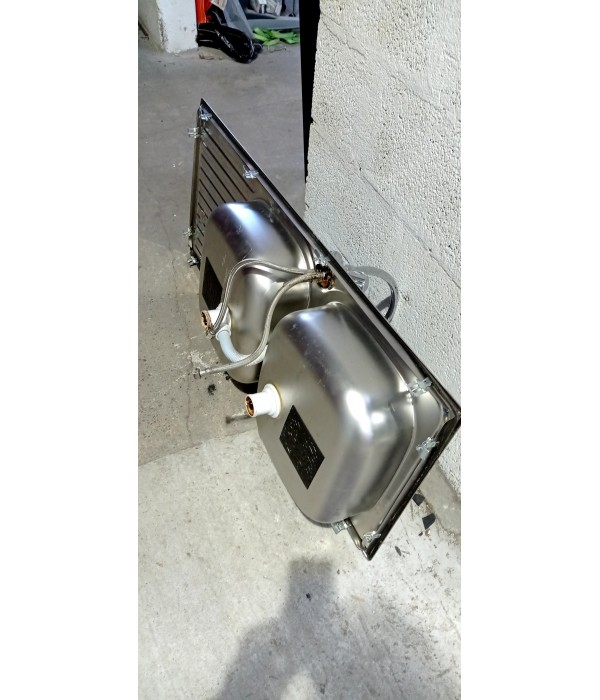 Évier inox double bac