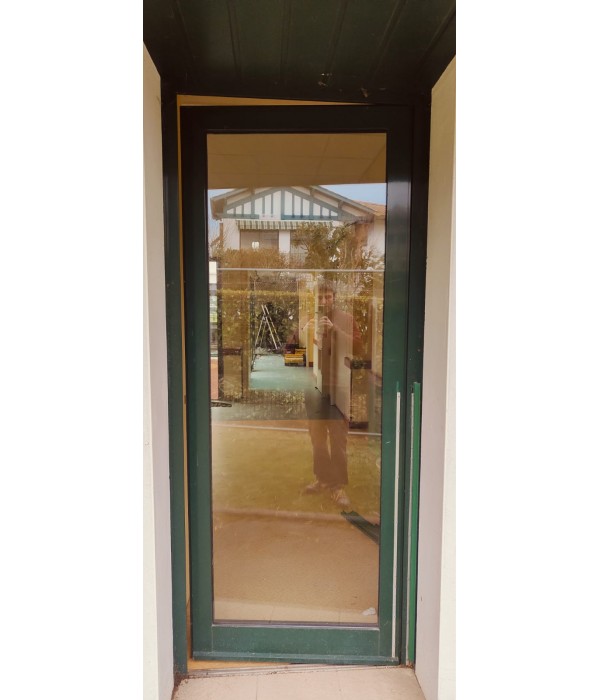 82x211 Porte simple alu vitrée verre...