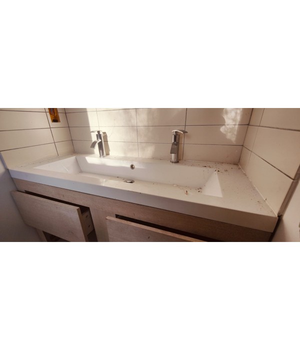 Lavabo double blanc résine