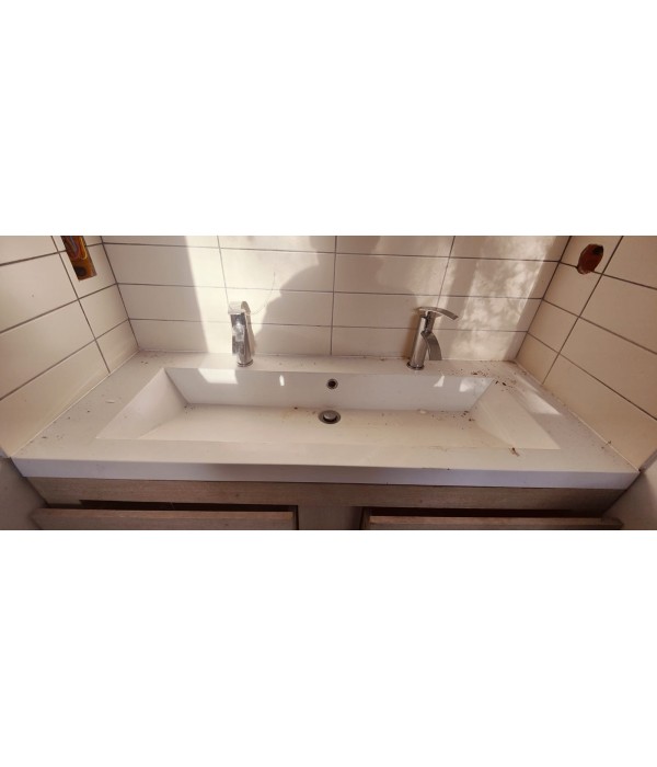 Lavabo double blanc résine