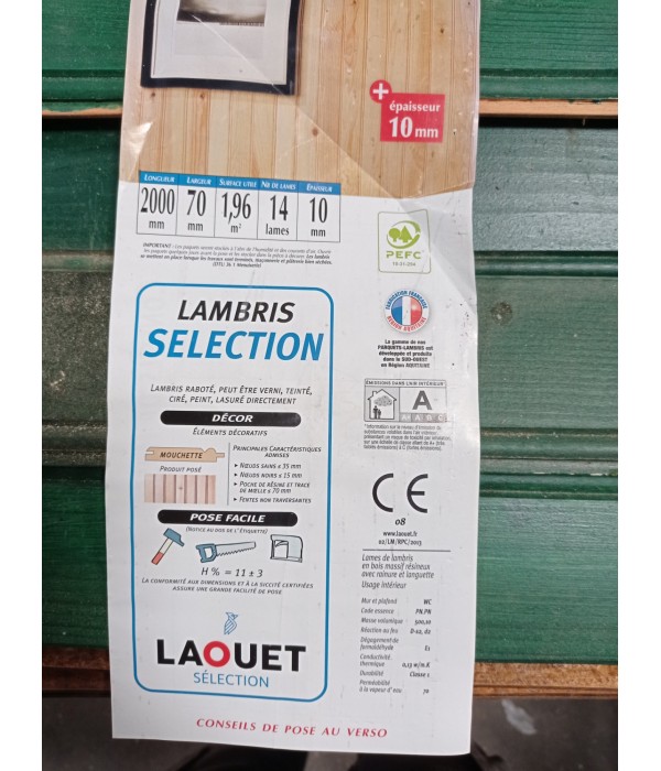 16 m2 lambris pin Laouet