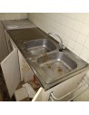 120x58 Evier inox double bac