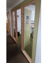 270x210 Porte bois avec double imposte verre