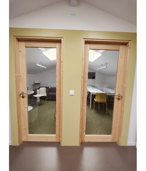 93x210 Porte bois vitrée