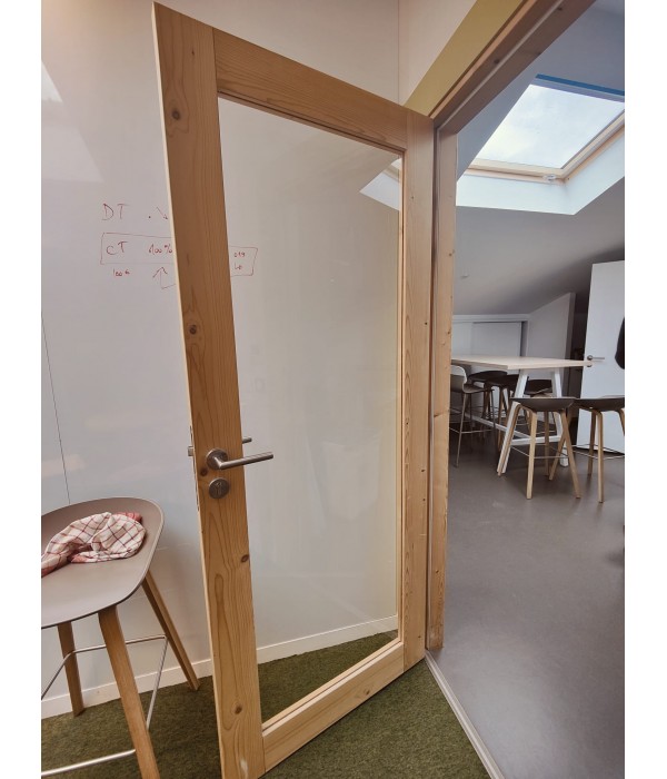 93x210 Porte bois vitrée