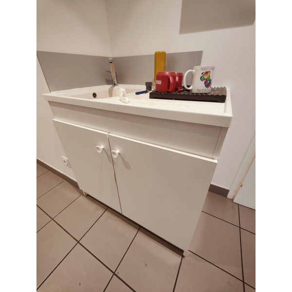 Evier PVC simple bac + meuble