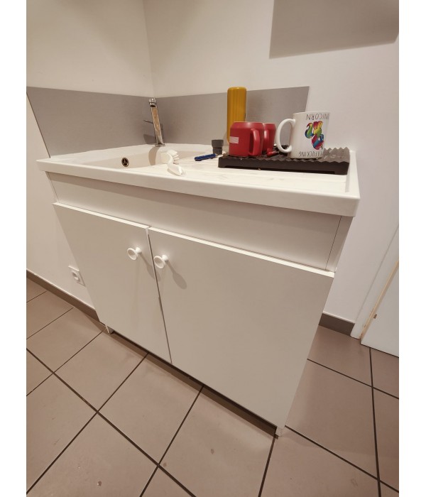 Evier PVC simple bac + meuble