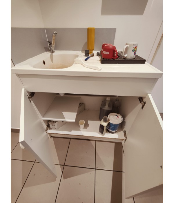 Evier PVC simple bac + meuble