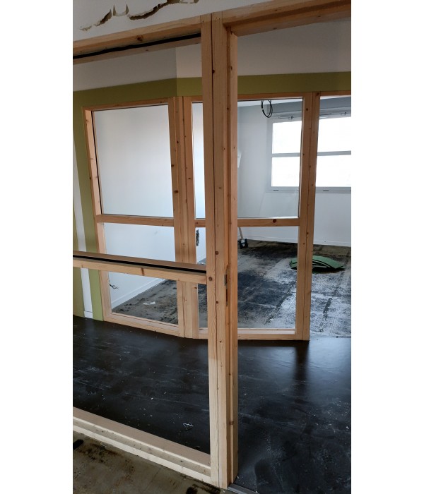 Porte bois pleine + cloison bois...