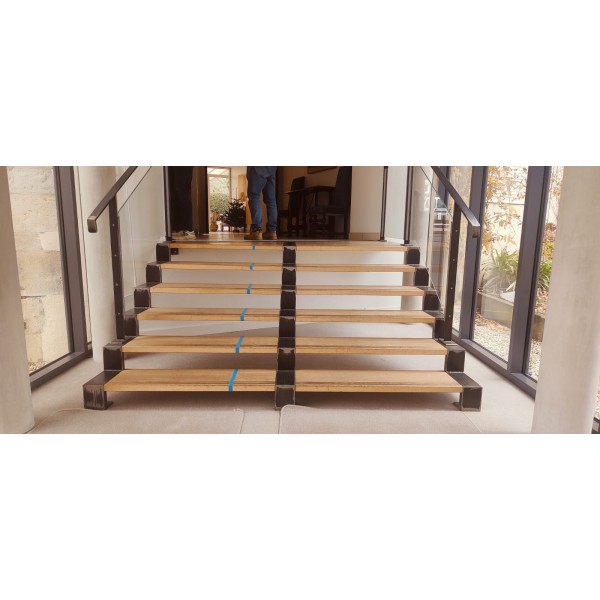 Escalier acier et bois