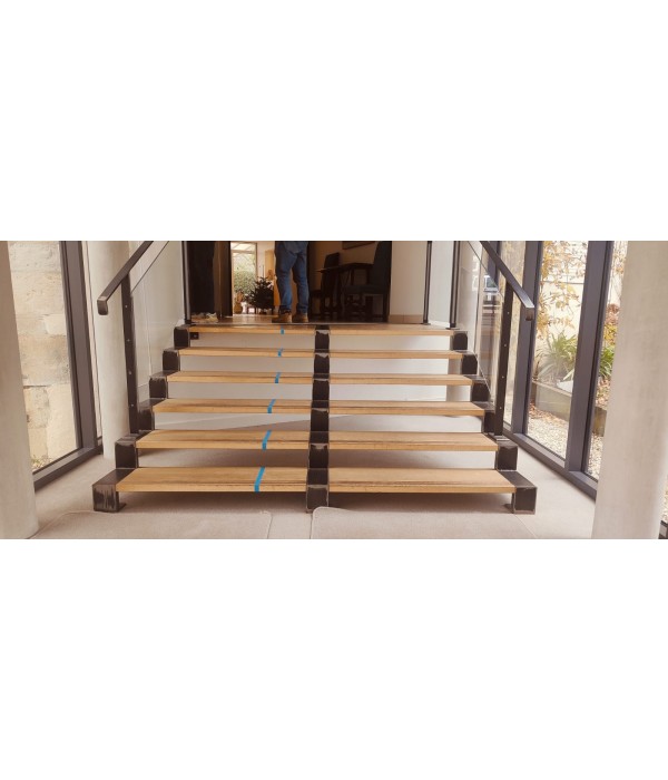 Escalier acier et bois
