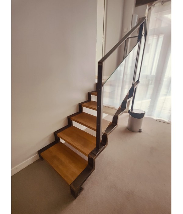 Escalier acier et bois