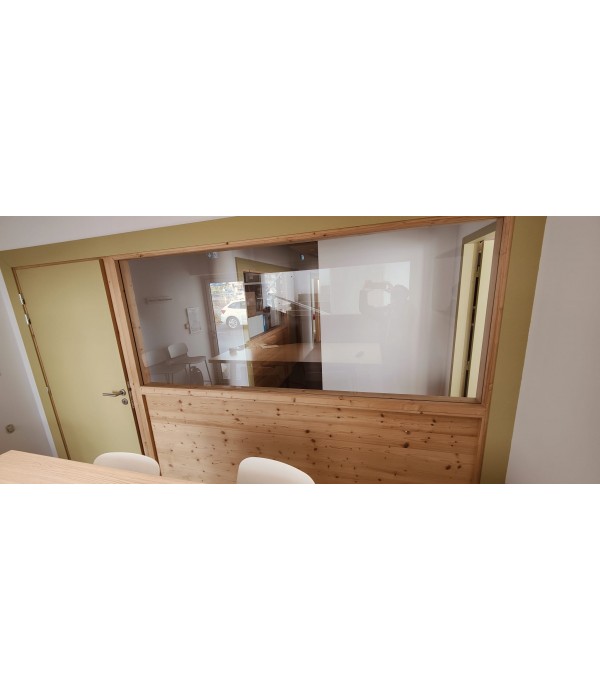 166x210 Cloison cadre bois vitrée