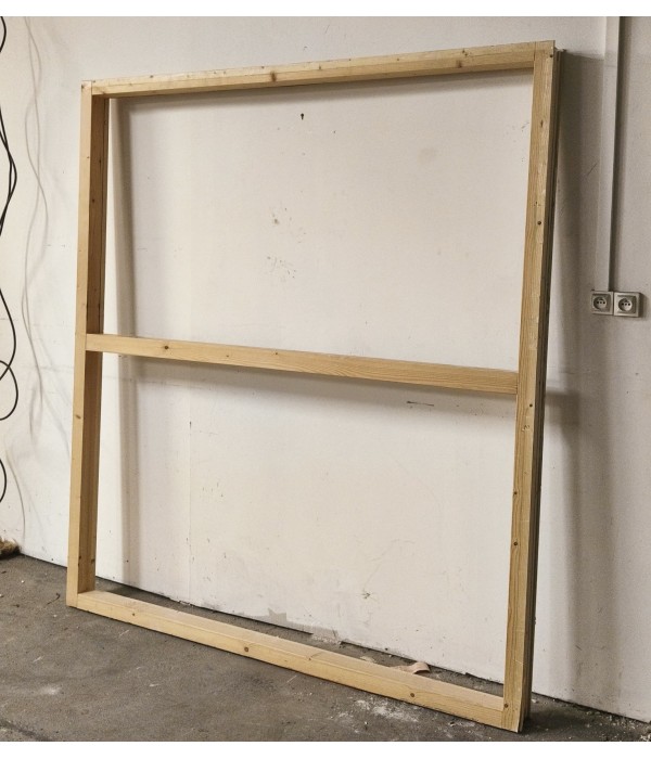 186x210 Cloison cadre bois vitrée