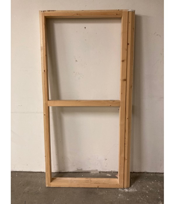 99x210 Cloison cadre bois vitrée