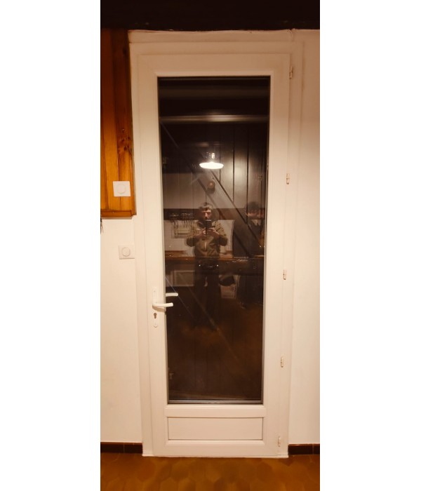90x235 Porte de service vitrée PVC DC