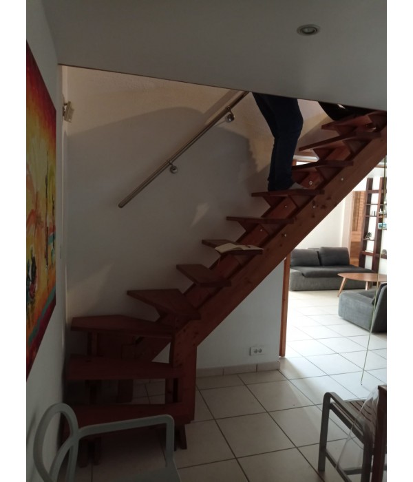 Escalier bois quart tournant