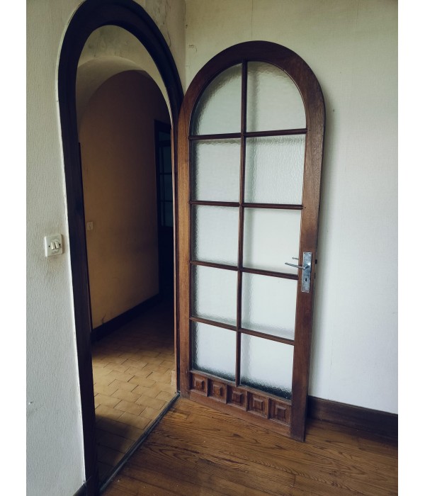 103 x 230 Porte bois ancienne vitrée...