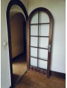 Porte bois vitrée cintrée