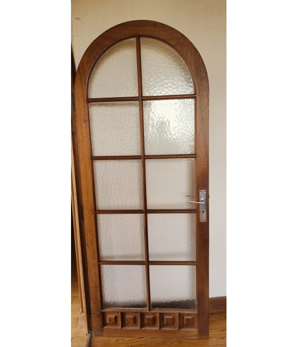 Porte bois vitrée cintrée
