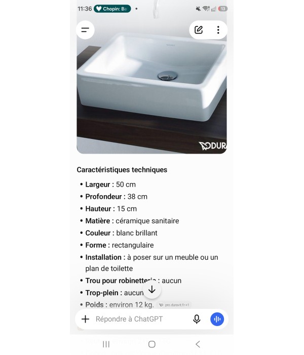 [Neuf]Vasque céramique DURAVIT Vero...